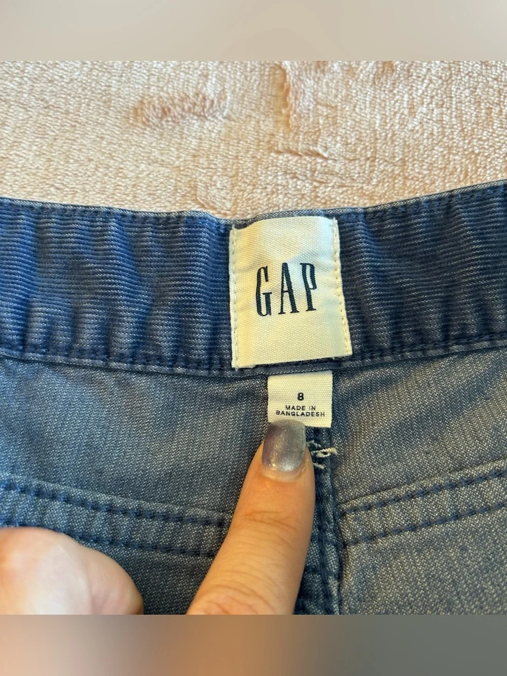 Gap blue corduroy cut off shorts size 8 summer casual